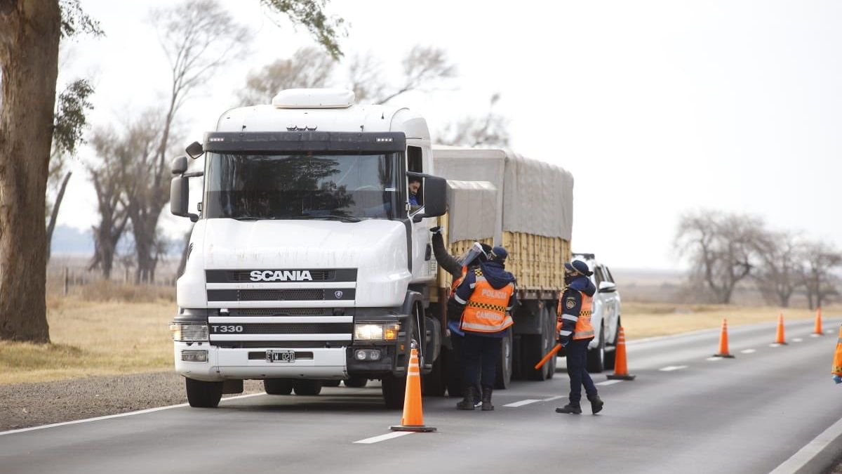 Control policial a camiones