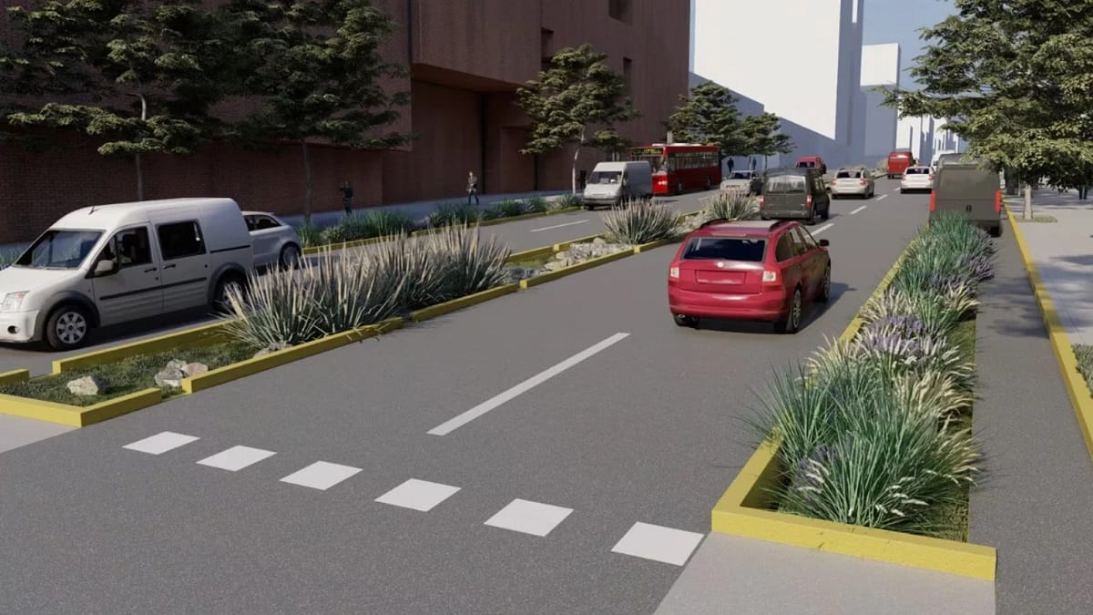 Obras de parquización del Bulevar San Juan