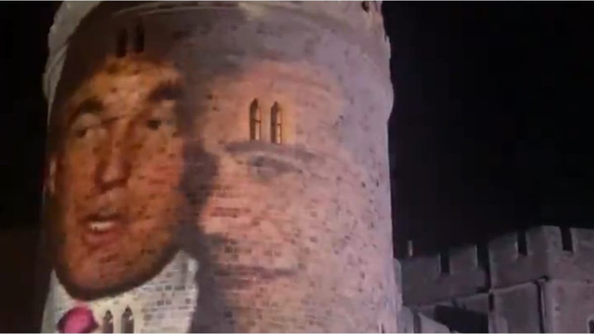 Activistas proyectaron imágenes de Donald Trump y Jeffrey Epstein en el Castillo de Windsor
