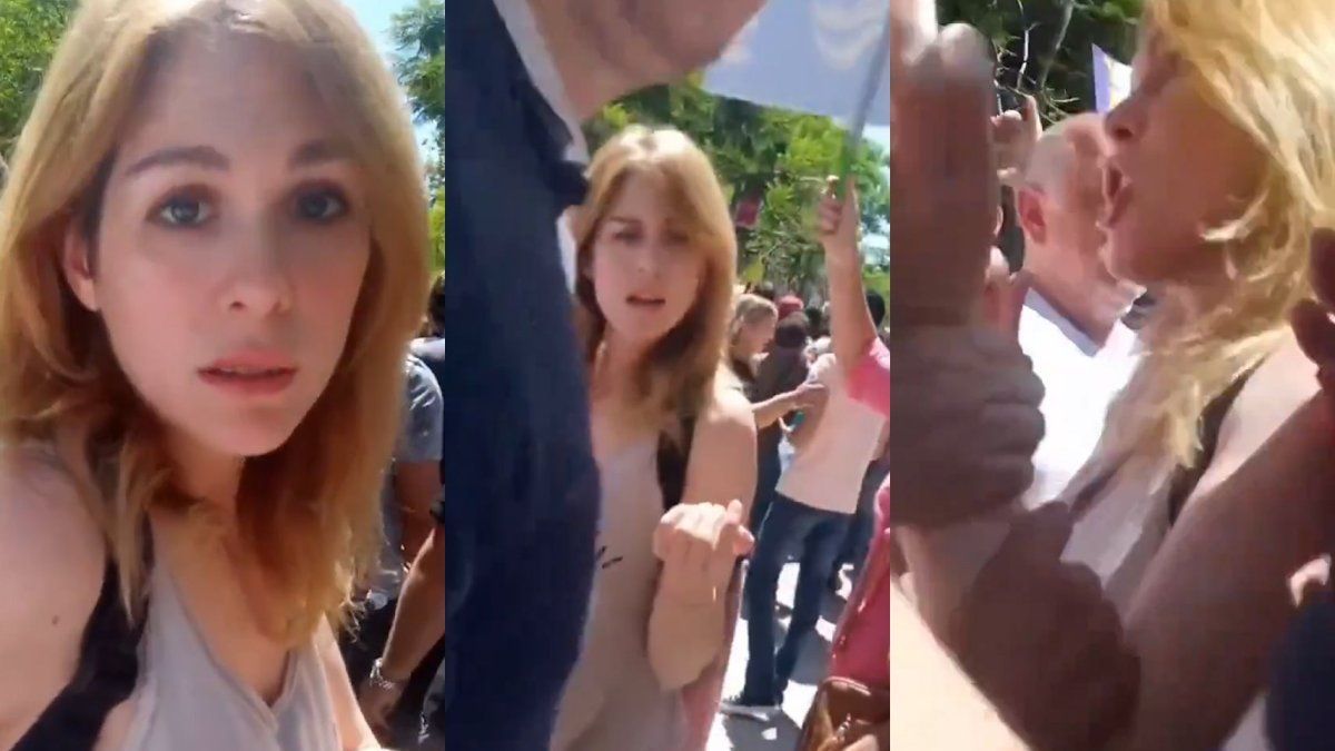 Desencajada: Lilia Lemoine agredió a manifestantes en la visita de Javier Milei a Corrientes