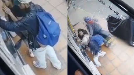 VIDEO: Ladrón en moto intenta robar una gorra, choca con un camión y recibe una paliza