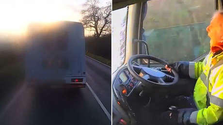 FUERTE VIDEO: Un camionero provoca aparatoso accidente por conducir con el parabrisas empañado