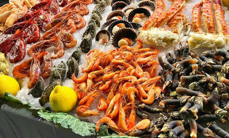 Marisco fresco y congelado para Navidad