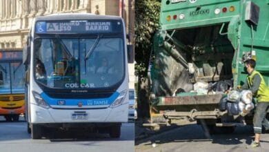Imagen de un transporte urbano de pasajeros en Córdoba durante la Navidad
