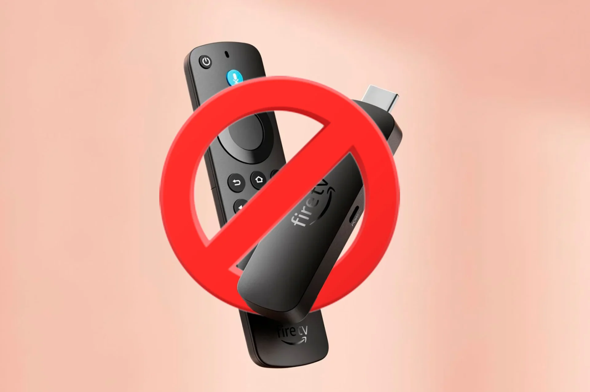 Imagen de un Fire TV con una pantalla de aviso de aplicación ilegal