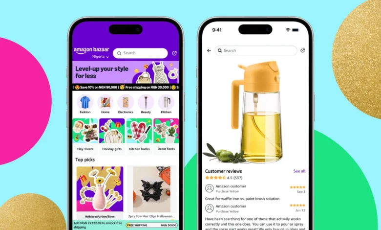 Imagen de la aplicación Amazon Bazaar en un dispositivo móvil