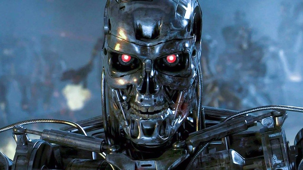 T-800 en la guerra de las máquinas con IA de Terminator