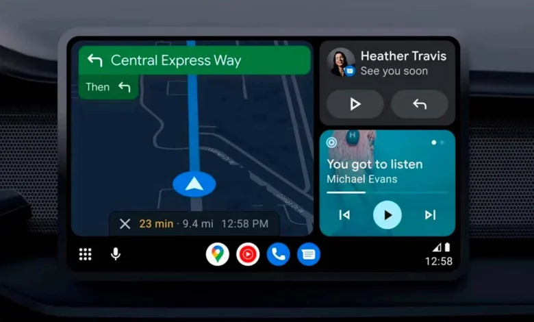 Imagen de la pantalla de Android Auto con el logotipo de Gemini