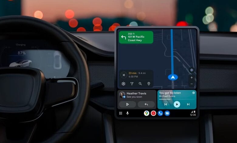 Imagen de la pantalla de Android Auto 16 mostrando el nuevo reproductor multimedia
