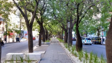 Tráfico en la ciudad de Córdoba con señal de desvío