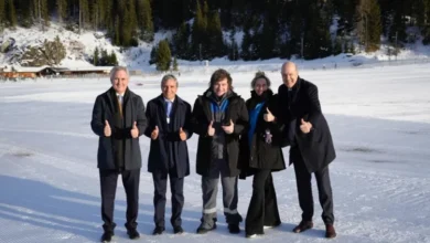 Javier Milei en la quinta de Olivos después de su regreso de Davos