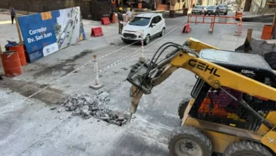 Mapa que muestra el área de obras en el Bv. San Juan