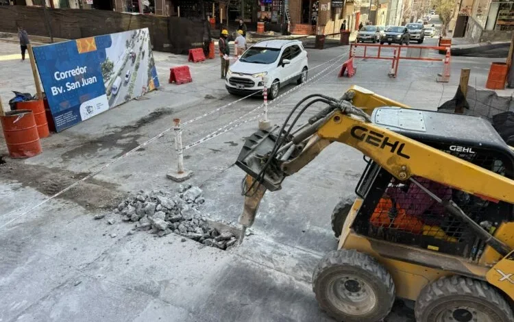 Mapa que muestra el área de obras en el Bv. San Juan