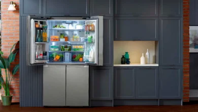 Frigorífico Samsung side-by-side con puertas abiertas