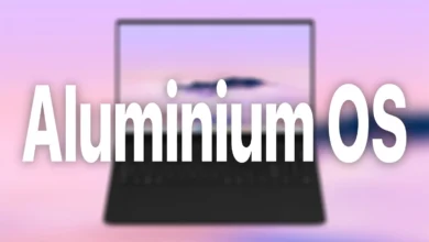 Captura de pantalla de la interfaz de Aluminium OS