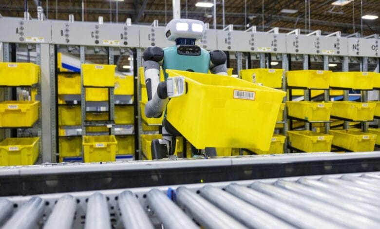 Un robot de Amazon en acción