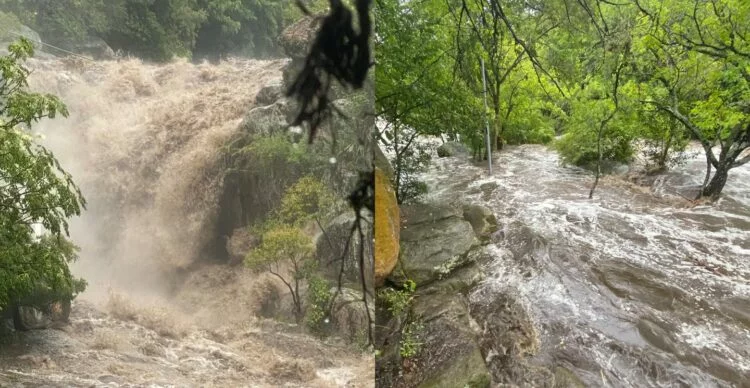 Imagen de un río crecido en Córdoba después de las lluvias