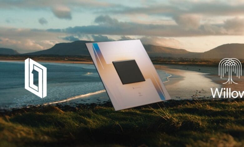 Imagen del chip cuántico Willow de Google