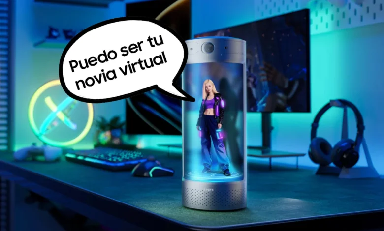 Imagen de un dispositivo de Razer con un holograma de una novia virtual