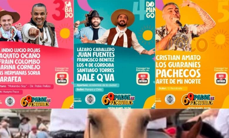 Imagen de la jineteada en el Padre de Festivales