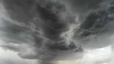 Imagen de tormenta en Córdoba con granizo y lluvia intensa