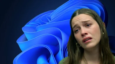 Imagen de una laptop con Windows 11 y una pantalla de error