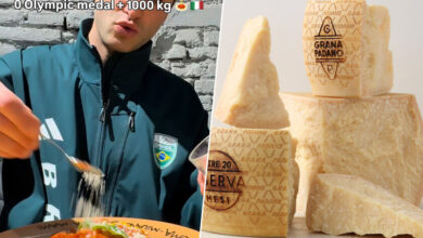 Atletas olímpicos disfrutando de platos de pasta con queso Grana Padano