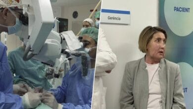 Imagen del equipo médico del Hospital Vall d'Hebron durante el trasplante de cara