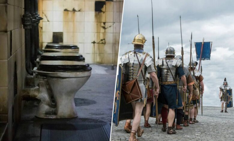 Frasco de perfume romano con restos de heces