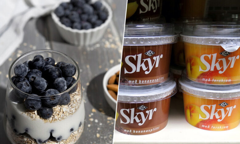 Tarrina de skyr con frutas y granola