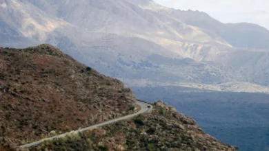 Señal de obra en ruta de Córdoba