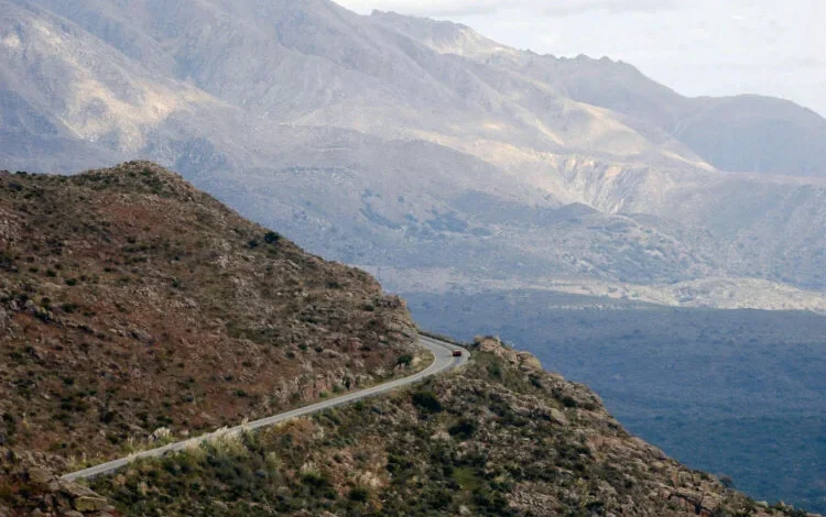 Señal de obra en ruta de Córdoba