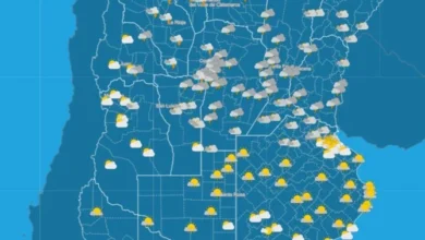 Imágenes de nubes grises sobre la ciudad de Córdoba