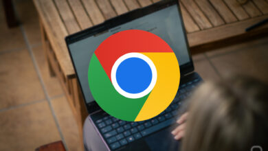 Imagen de la pantalla de inicio de Google Chrome con un icono de actualización