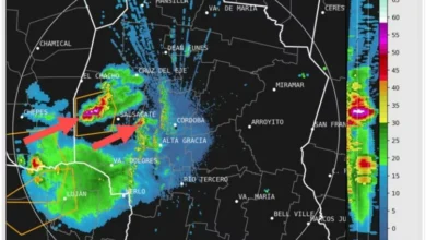 Imagen de una tormenta en el centro de Córdoba