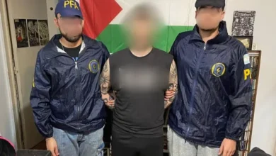 Imagen de un detenido con simpatías Antifa