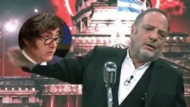 Baby Etchecopar y Javier Milei