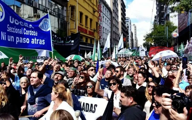 Imagen de la movilización en Córdoba contra la reforma laboral