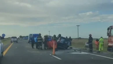 Imagen de un choque frontal en la Ruta 2