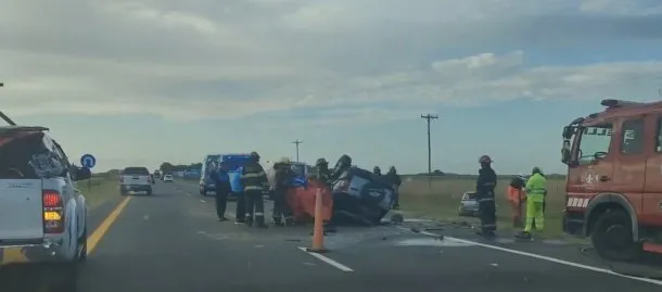 Imagen de un choque frontal en la Ruta 2