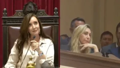 Cruce de miradas entre Victoria Villarruel y Karina Milei durante el debate de la Reforma Laboral