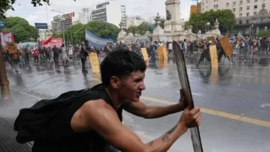 Imagen de los disturbios frente al Congreso