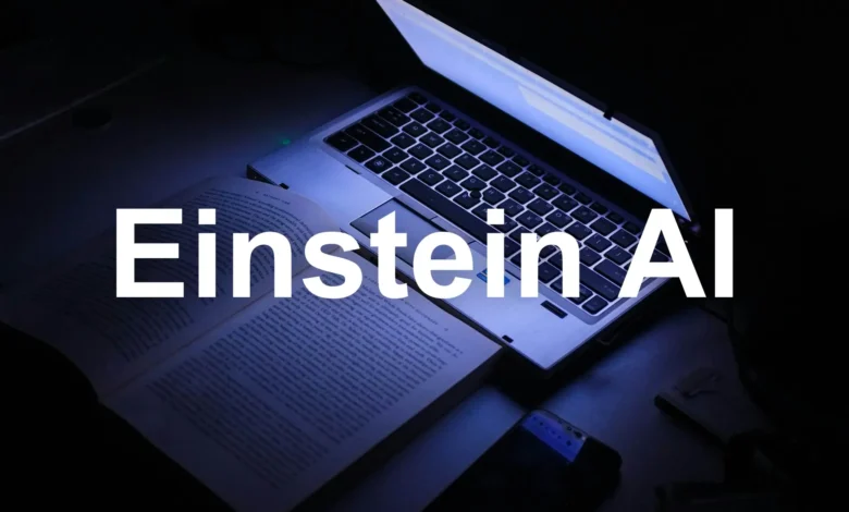 Imagen de una persona frente a una computadora con una IA en el fondo