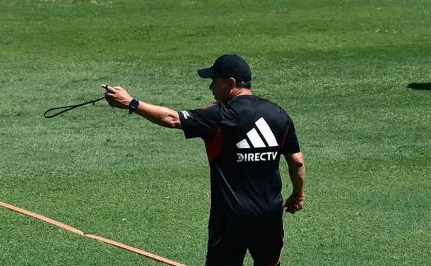 Marcelo Gallardo en el entrenamiento de River Plate