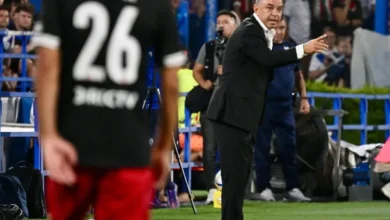 Marcelo Gallardo en una conferencia de prensa