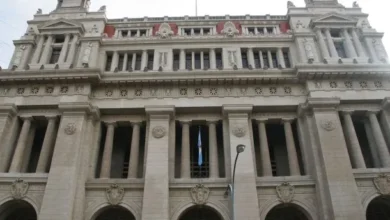 Imagen de la movilización de la CGT frente al Palacio de Tribunales