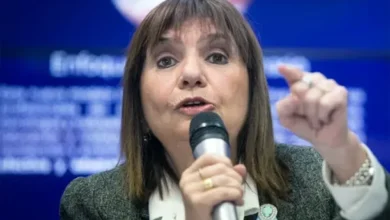 Patricia Bullrich durante una sesión en el Senado