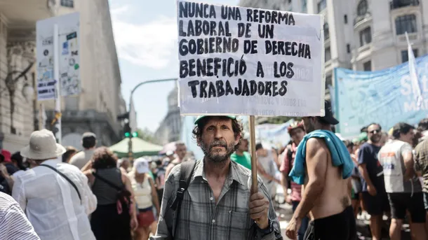Protestas contra la reforma laboral en Argentina