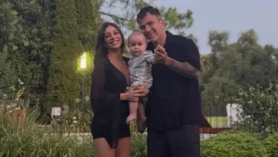 Sol Pérez con su bebé Marco