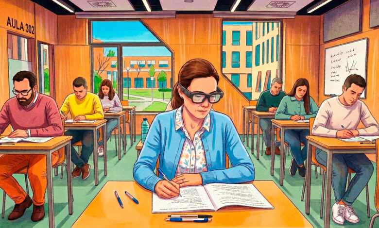 Gafas inteligentes en un entorno de examen